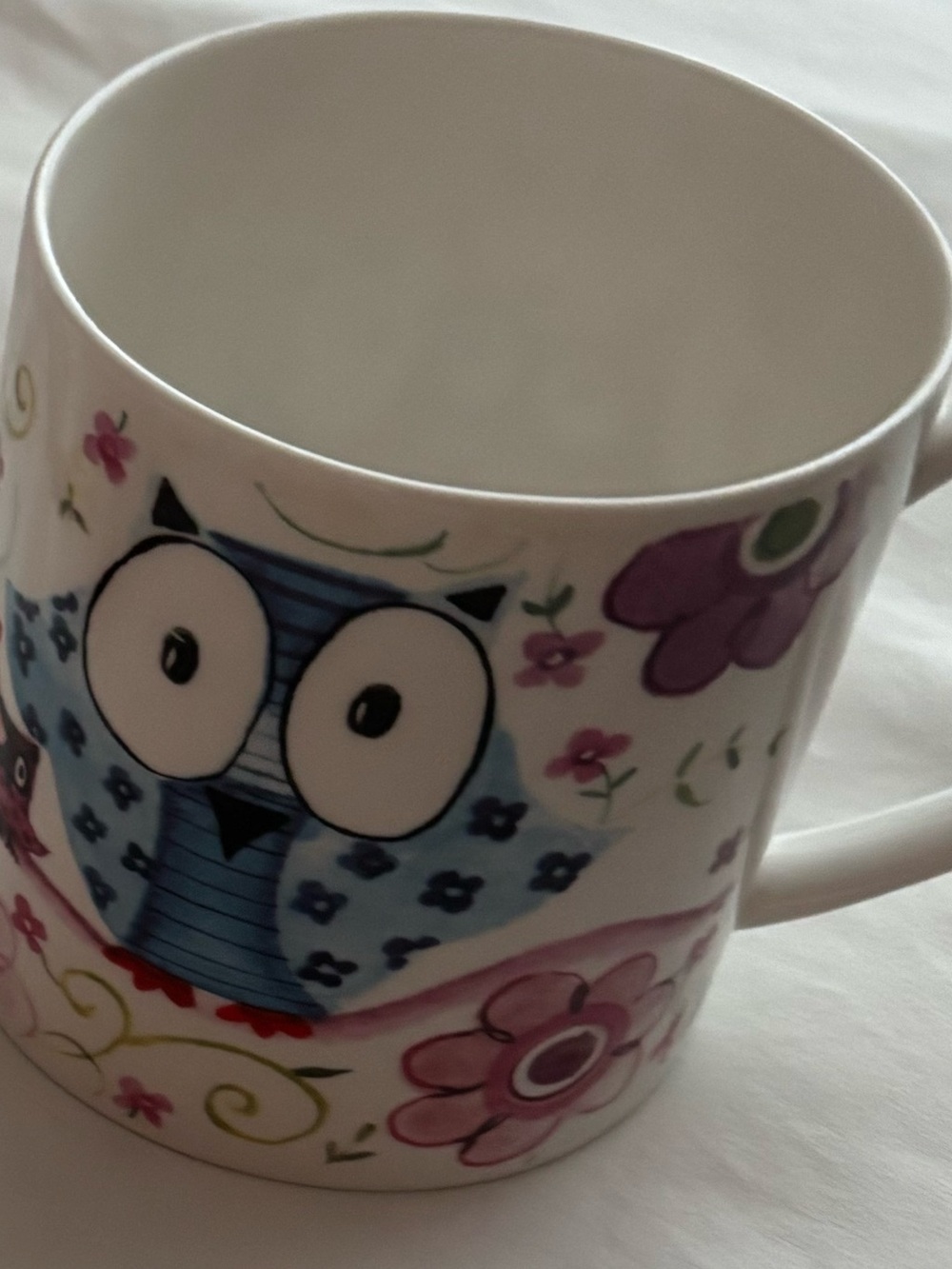 Blue Owl Floral Ceramic Mug - Unbranded